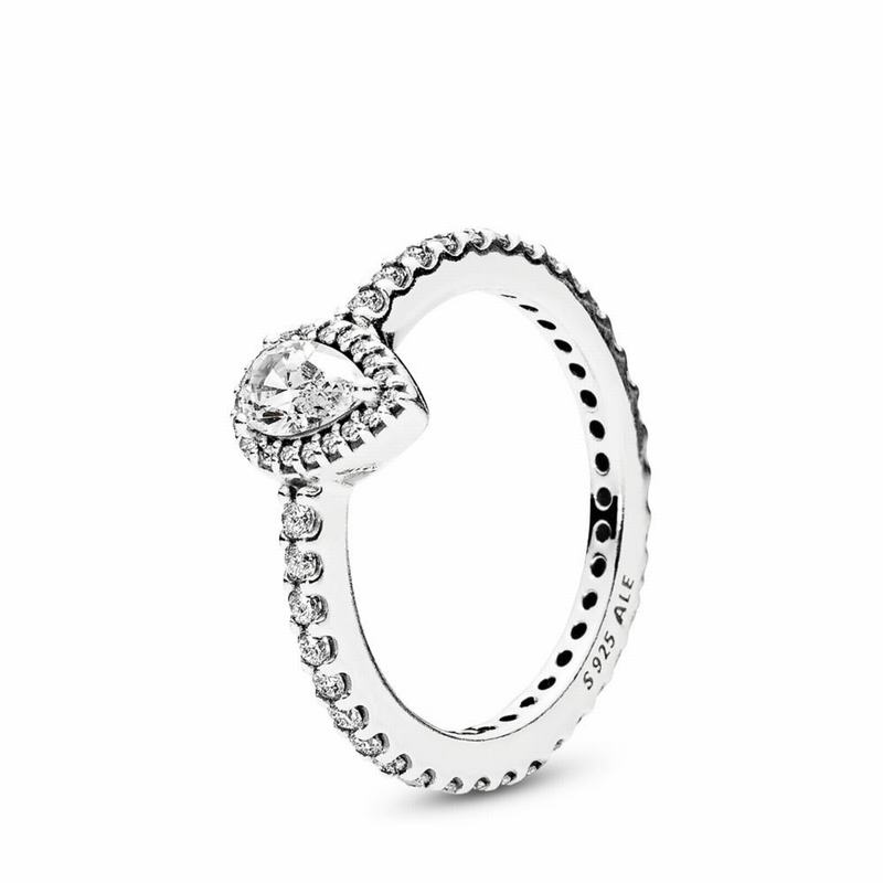 Pandora Radiant Teardrop Statement Ring - Sterling Silver/Cubic Zirconia - Canada | OS4600HS